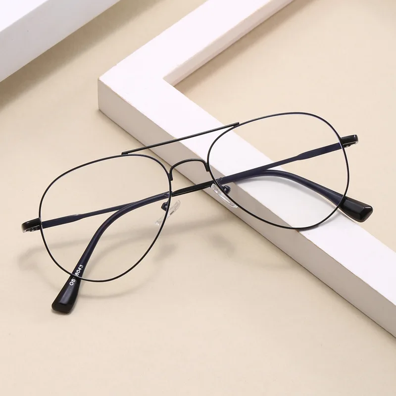 

Anti Blue Light Reading Glasses Men Women Vintage Pilot Eyeglasses Frame Prescription Myopia Glasses Aviation Black Gold Eyewear
