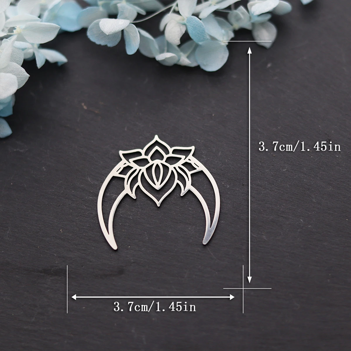 3pcs DIY Earrings Moon Lotus Flower Yogo Buddha Charm Stainless Steel Pendant For Jewelry Making Necklace Amulet Accessories