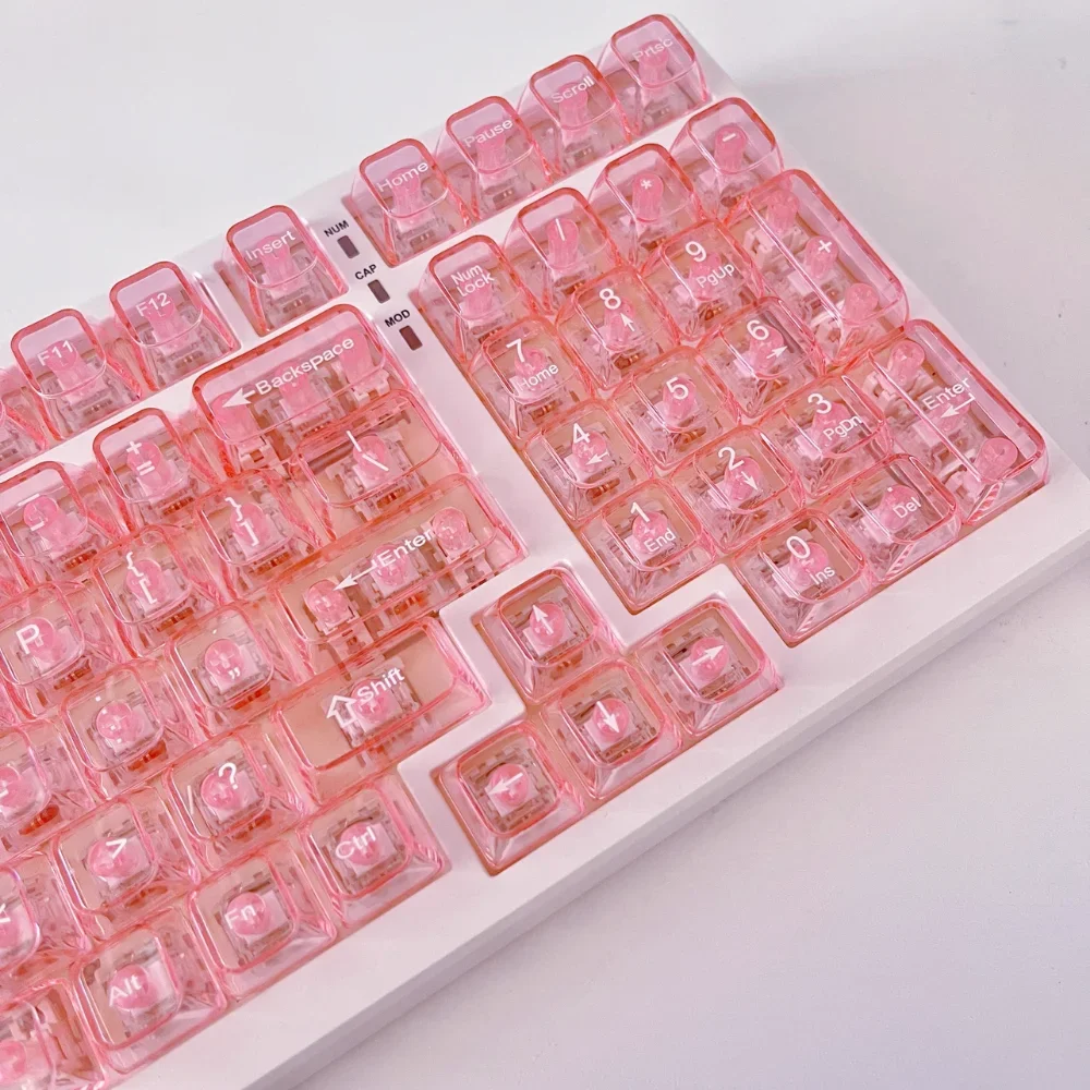 Emerald Green Agate Crystal Key Cap PC UV Transfer OEM 115 Key for Mechanical Keyboard 61/64/68/75/104/108