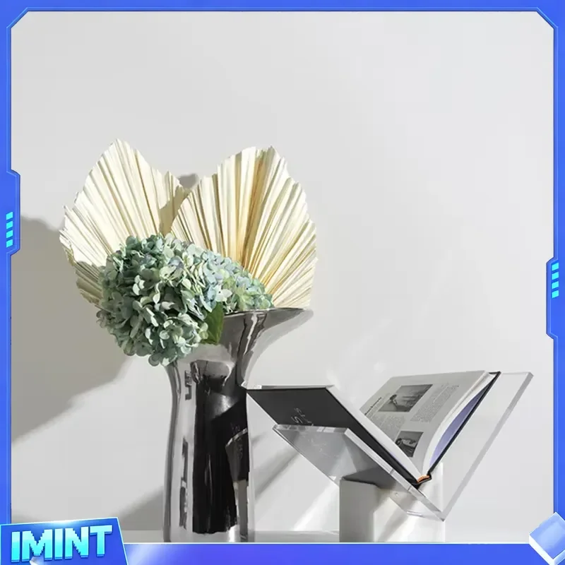 Creative Acrylic Marble Bookshelf Modern Office Study Room Bookcase Magazine Book Bookend Decoration Soft Furnishing Crafts