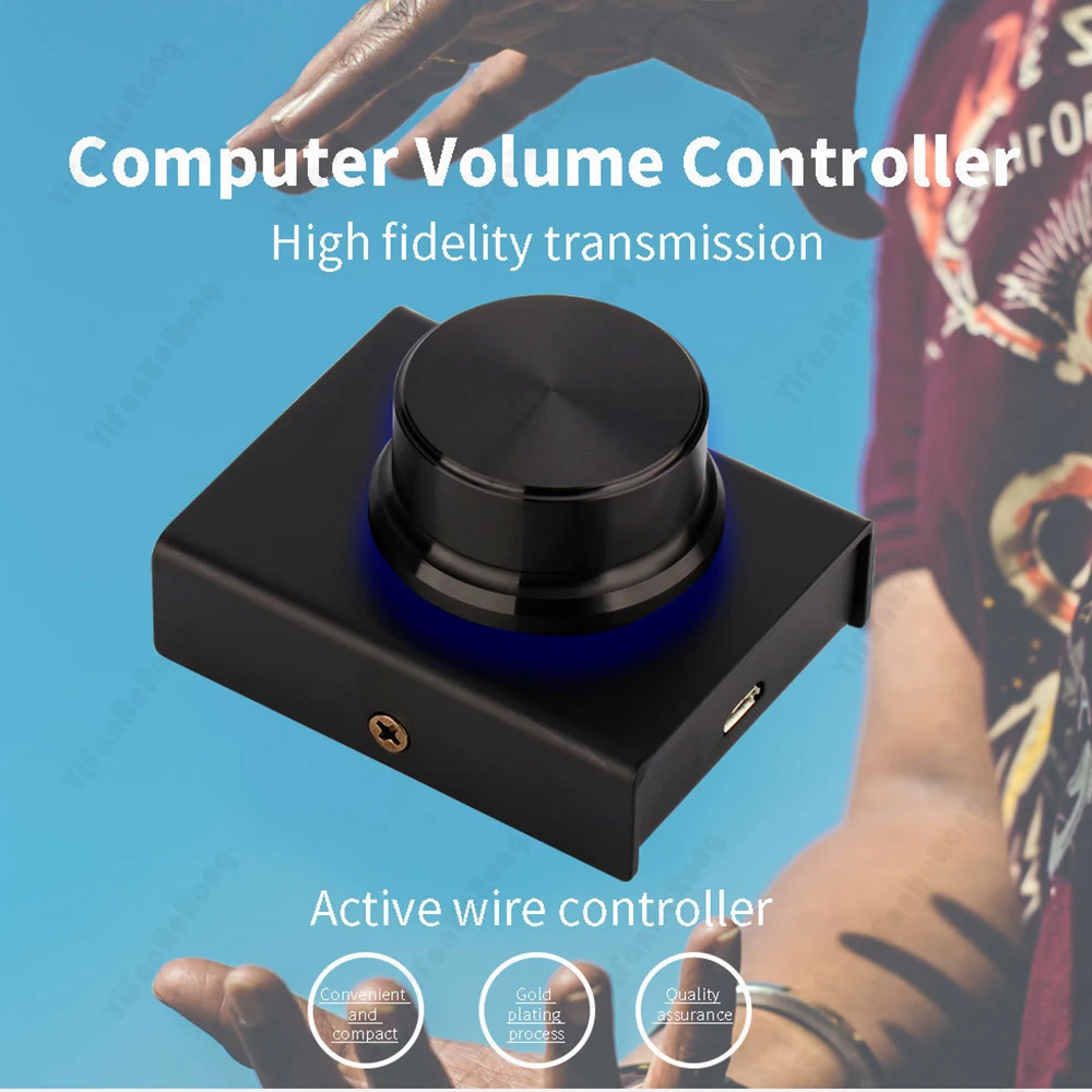 USB Computer Volume Controller Plug and Play Mini One-button Mute Controller Speaker Audio Digital Line Volume Control