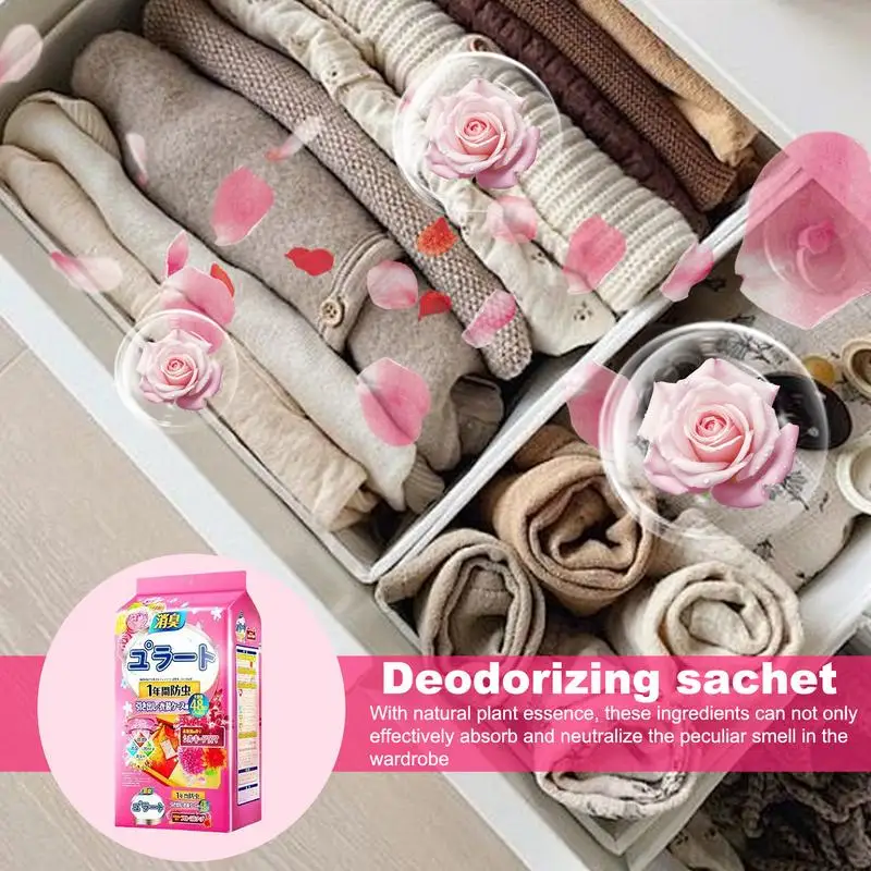 Scented Sachets For Drawers 48pcs Closet Scent Bags Sachets Closet Smell Freshener Long Lasting Dresser Drawer Scents Freshener