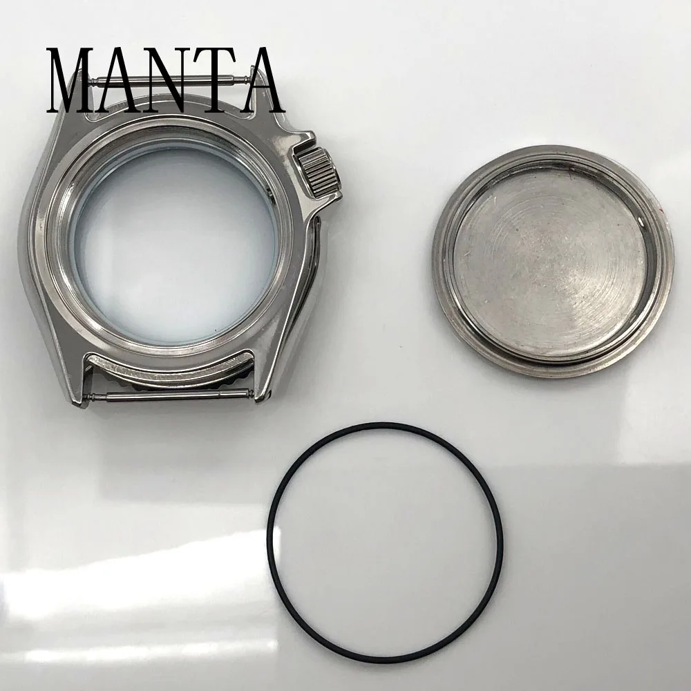 مانتا 41 ملم هيكل من الفولاذ المقاوم للصدأ زجاج الياقوت صالح NH35 NH36 أجزاء ساعة الحركة