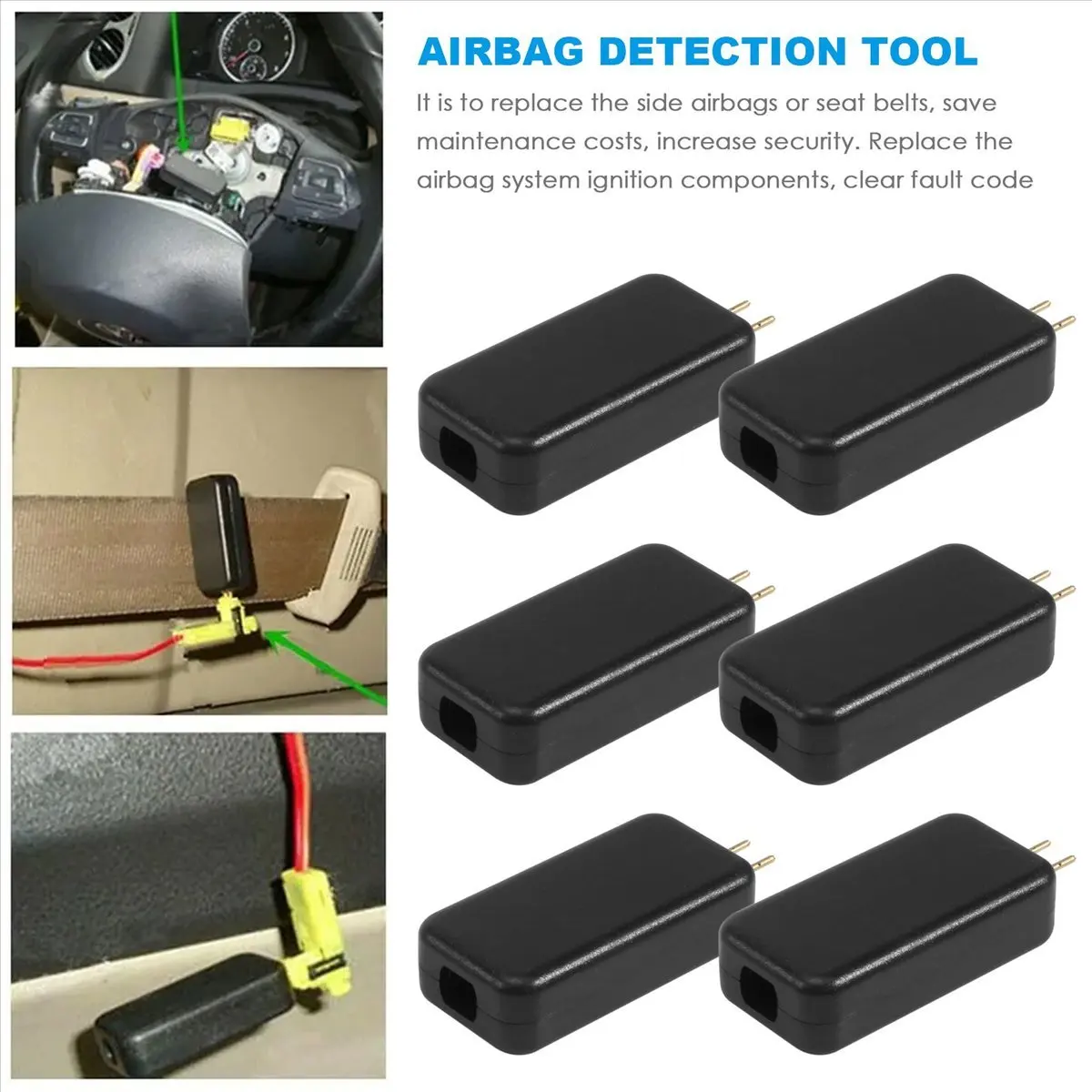 5Pcs Car Simulator Detection Tool SRS Resistor Fault Finding Diagnostic Tool Universal Car Inspection Tool-A49I