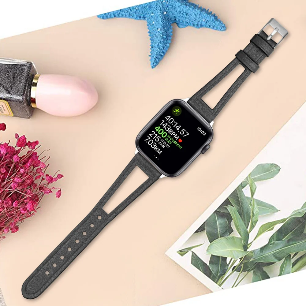 Leather Strap for Apple Watch Band 45mm 41mm 49mm 44mm 40mm 42mm 38mm Fashion Bracelet for iWatch Series Ultra 8 7 6 5 4 3 2 SE