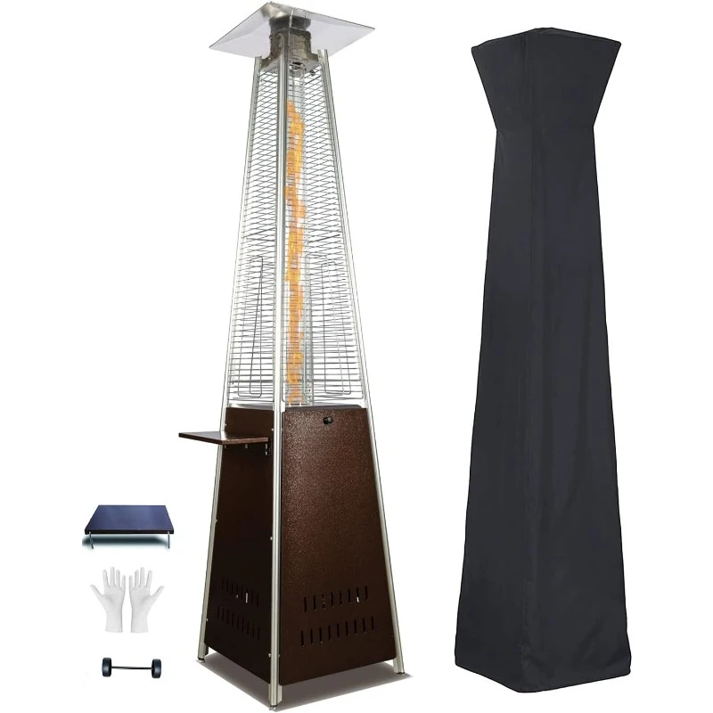 Patio Propane Heater Outdoor Patio Heater 48,000 BTU Pyramid Outdoor Heater Quartz Glass Tube Propane