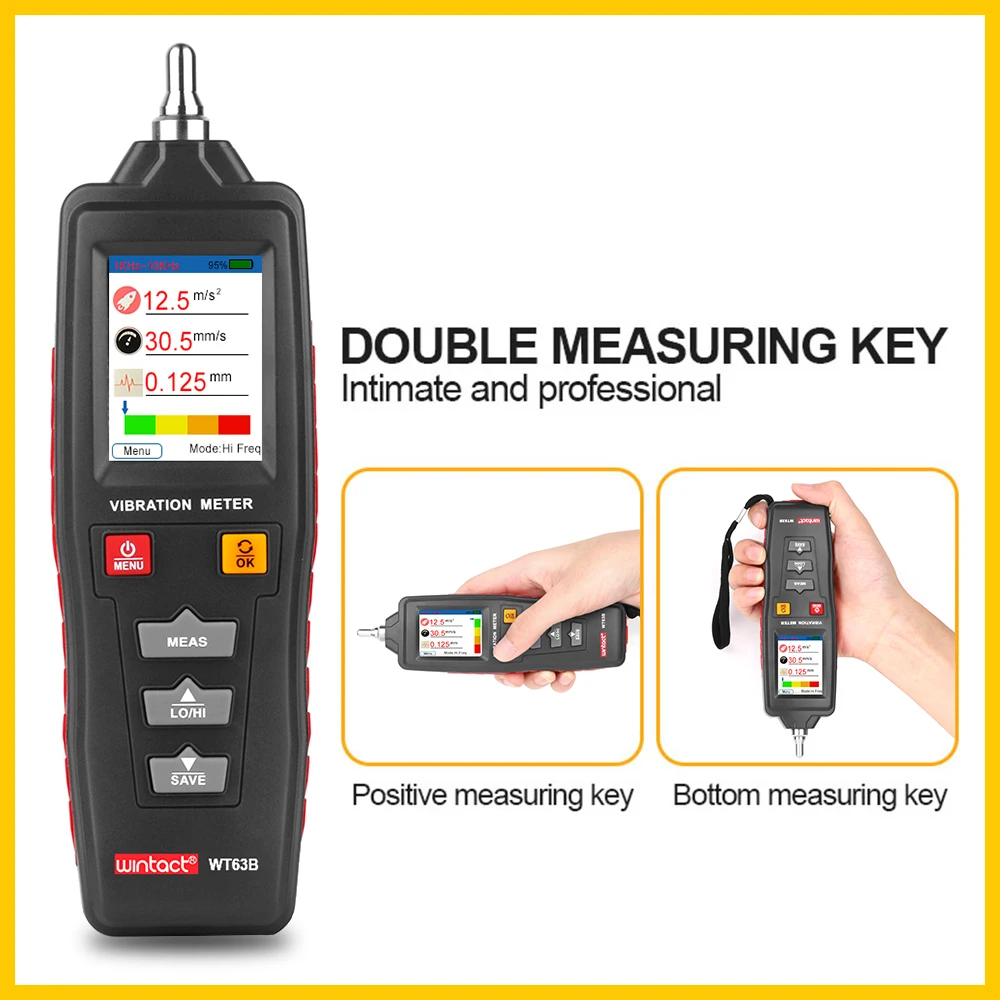 Wintact Industrial Digital Vibration Meter Vibration Analyzer Precision Vibration Measurement Device Handheld