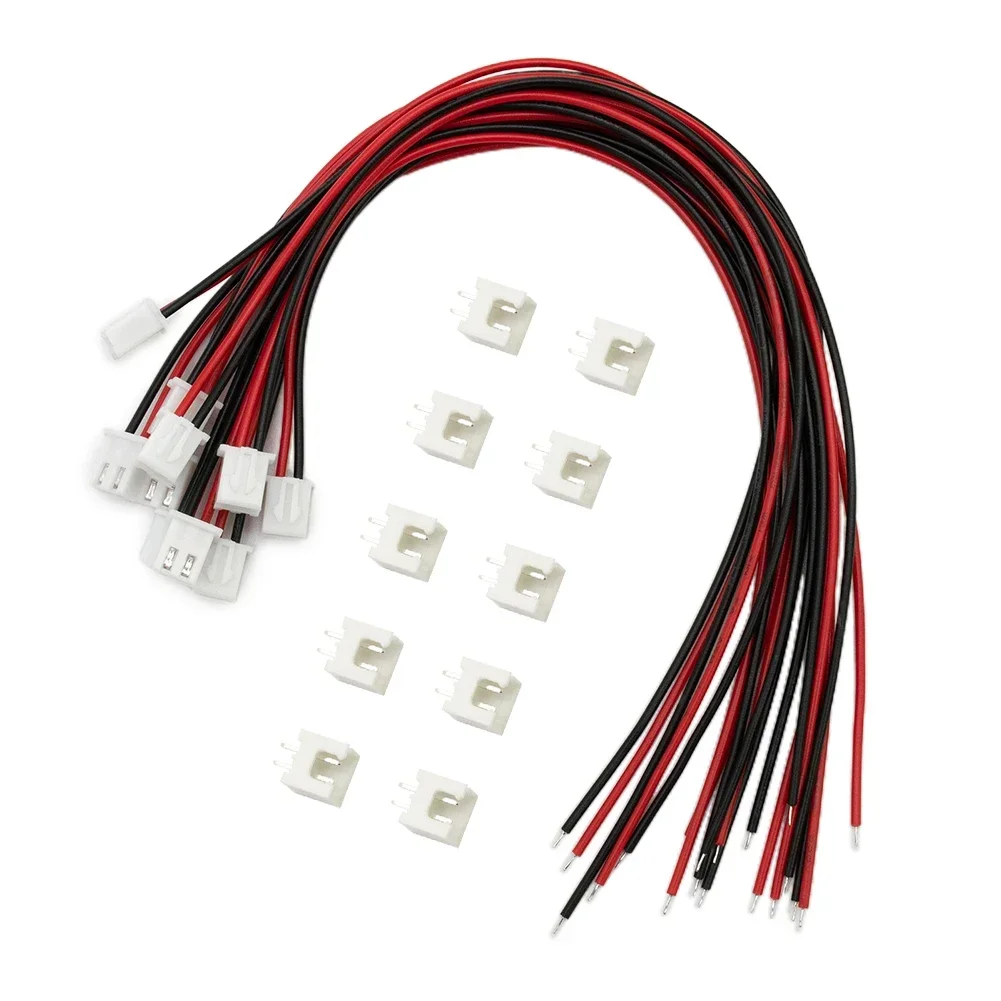 Mini prise de remplacement avec fils, connecteur d'outil, 10 jeux, 2 broches, 24AWG, accessoire, XH, 2,54mm, 150mm