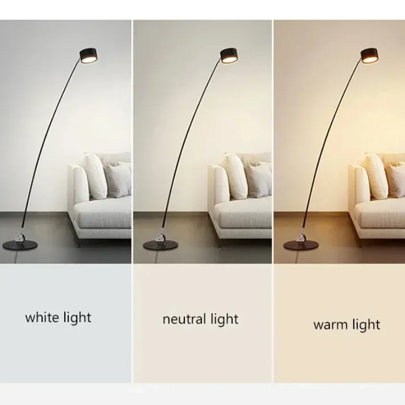 Imagem -05 - Minimalista Led Standing Floor Lamp Long Pole Bedside Pesca Luz para Sala de Estar Home Decor Sofá Canto Quarto