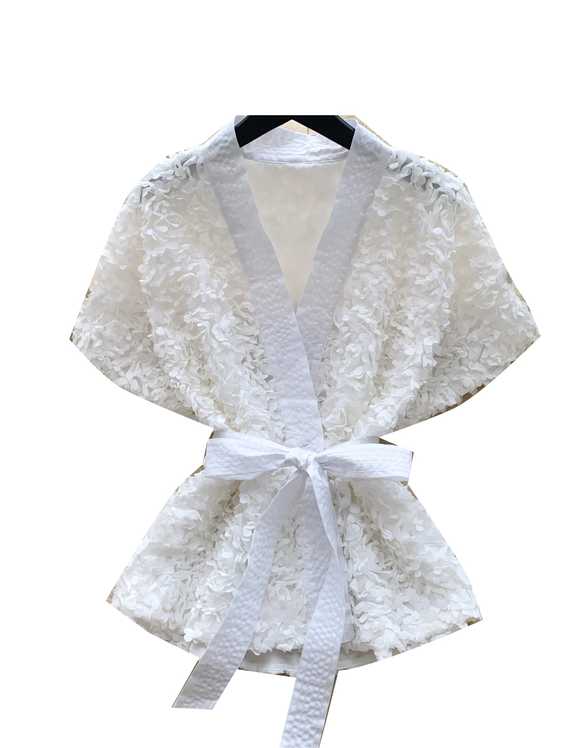 Ele Fene V-Ne خصر مربوط ثلاثي الأبعاد مزين بالدانتيل irt قميص نسائي أنيق أنيق كوري Sle فضفاض مناسب من ألياف البوليستر