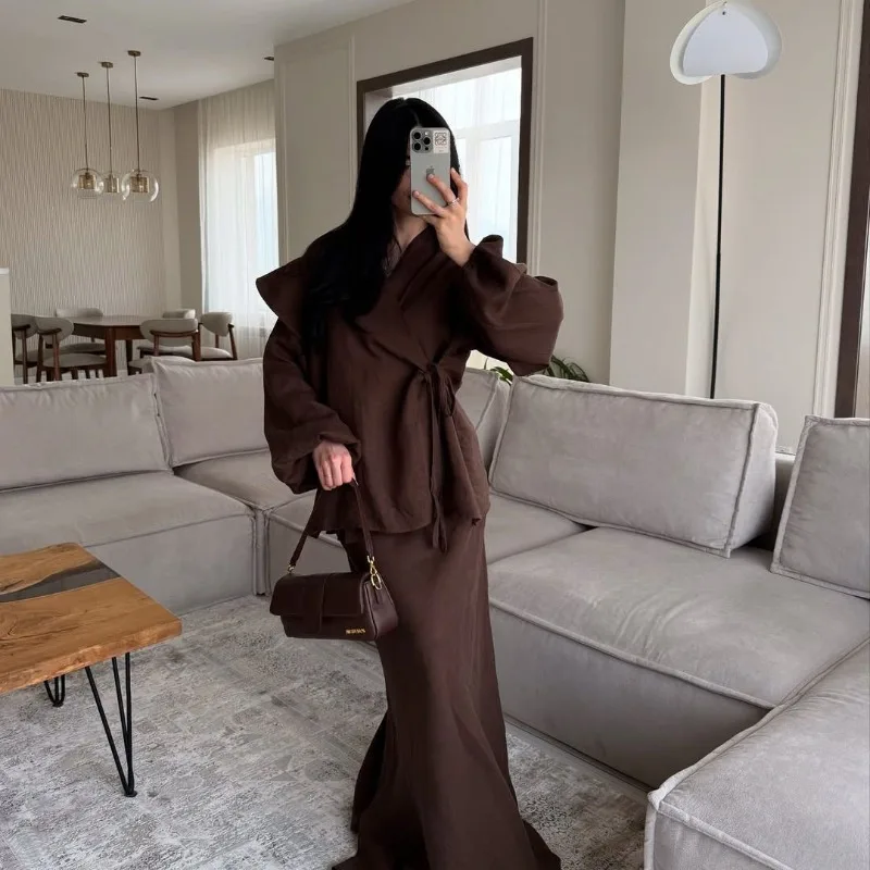 Blouse Pencil Skirt Suit Women's Spring/Autumn Designer Tie-front High-waisted Comfortable Minimalist Fashionable Niche Casual image 6