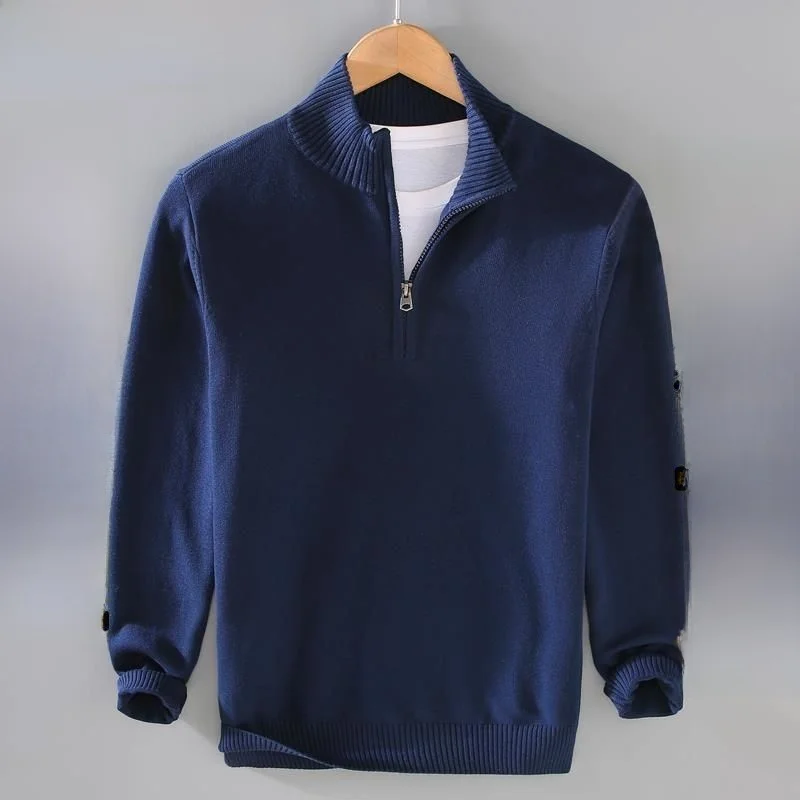 

Осень-зима, мужской повседневный вязаный свитер с высоким воротником на молнии, модная верхняя одежда, одежда из полиэфирного волокна Ciwalk Wear