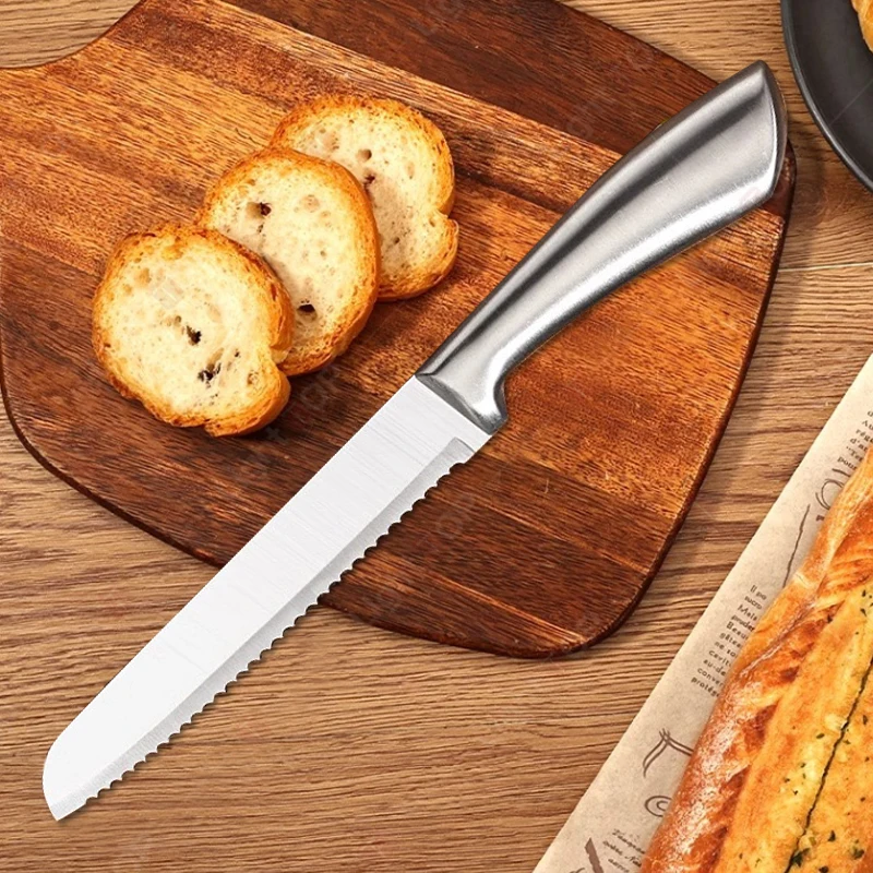 All Steel Professional Kitchen Knife Set 7inch Santoku Knife Meat Cleaver Boning Knife  Bread Cutting Kitchen Accessories