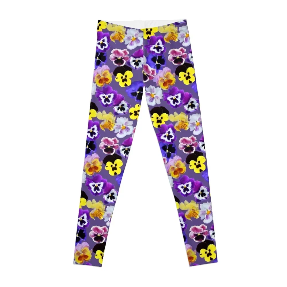 

Pansy Mixture on Violet Leggings Women's pants sporty woman push up Womens Leggings