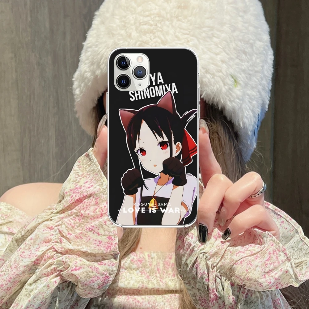 Kaguya Sama Shinomiya Mobile Phone Case for iPhone 15 14 13 12 11 X XR XS 8 Pro Max Plus Mini Clear Transparent Cover Shell