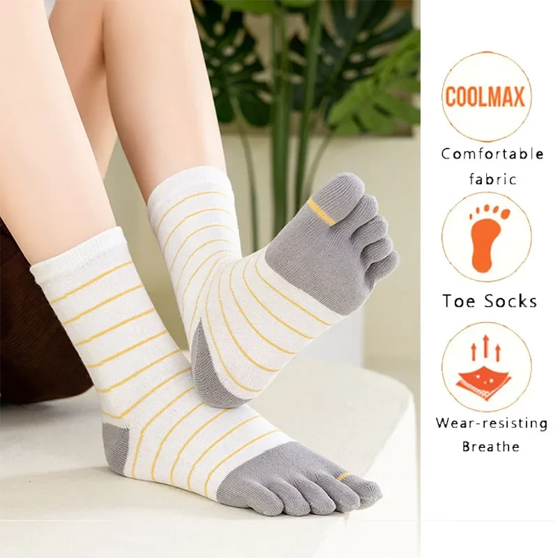 Damenmode-Zehensocken, atmungsaktive Sportsocken, Fünf-Finger-Socken für Outdoor-Laufen, Wandern, Sport, Freizeit