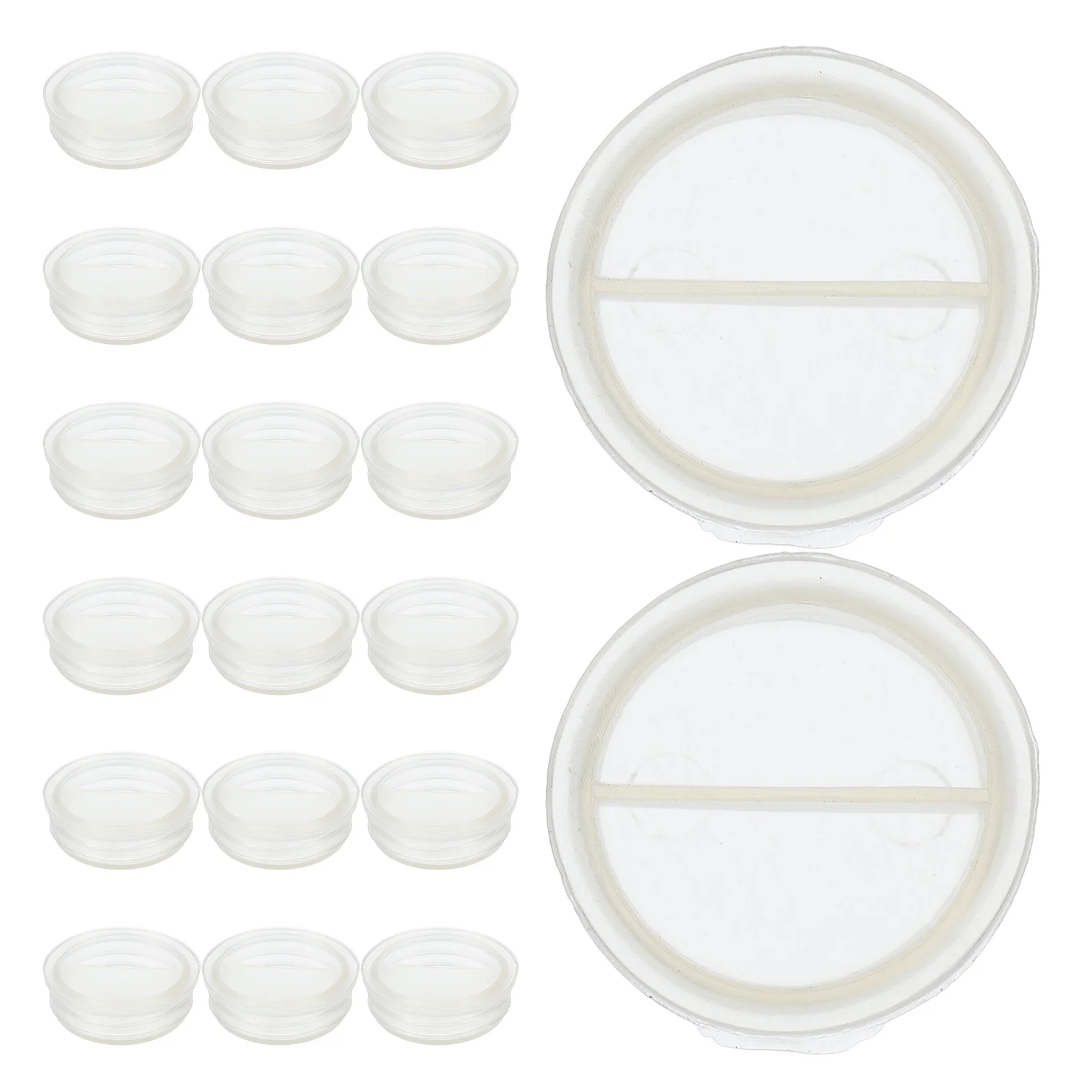 20Pcs Piggy Bank Hole Plug Transparent Round Lock Bottom Replacement Cap for Savings Box Easy Install Dustproof