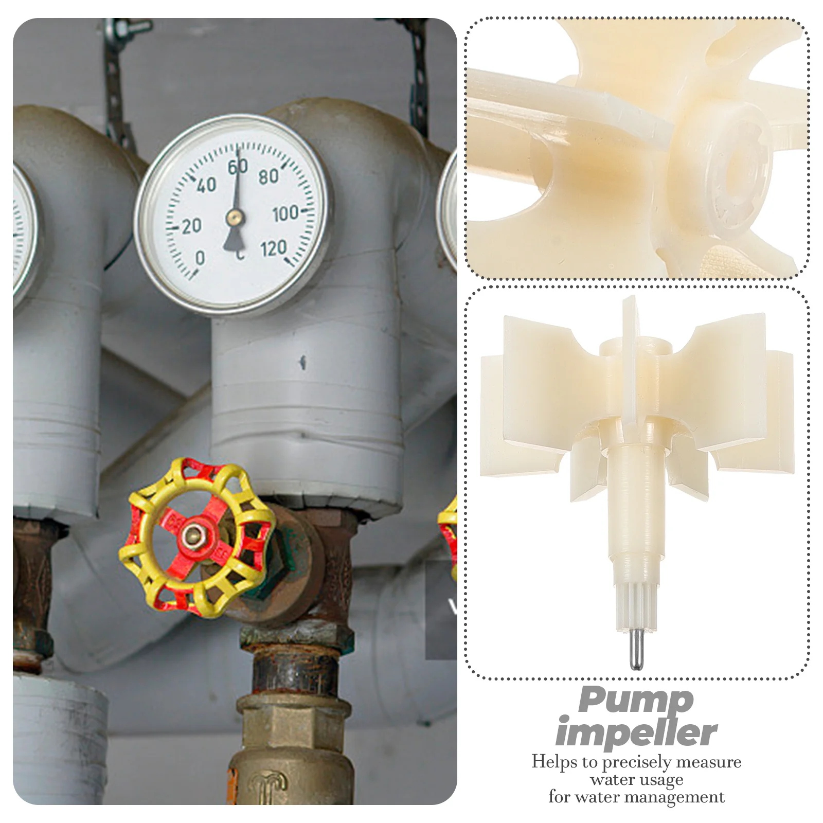 

1 шт., пластиковые крыльчатки для счетчика воды, аксессуары DN15, 12 зубов, точность с ЧПУ для жилых помещений, запасные части для насоса