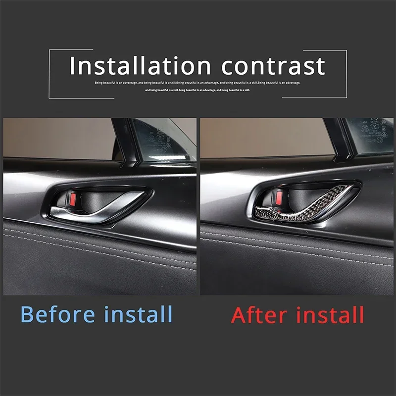 

2Pcs Soft Carbon Fiber For Mazda MX-5 2016-2025+ Car Interior Handle Trim Strip Car Interior Accessories