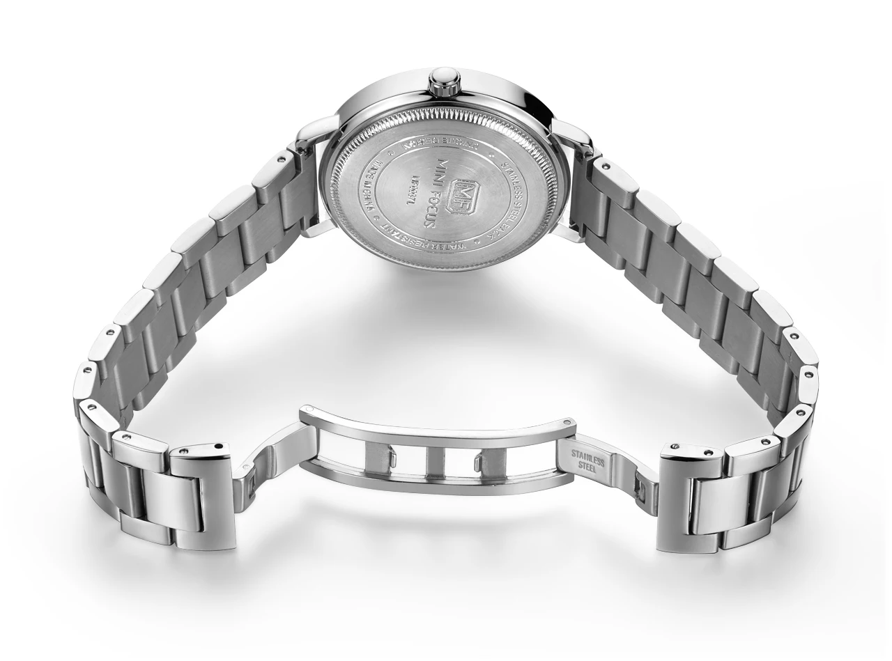 Mini Focus MF0037L Fashion Women Dress Watches Silver Stainless Steel Band Waterproof Ladies Quartz Watch