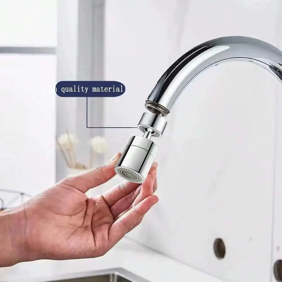 Plated 720° Swivel Faucet Aerator, Universal Anti‑Splash Tap Water Spout, Water Saving Faucet Extension Adapter, Kitchen Bathroo