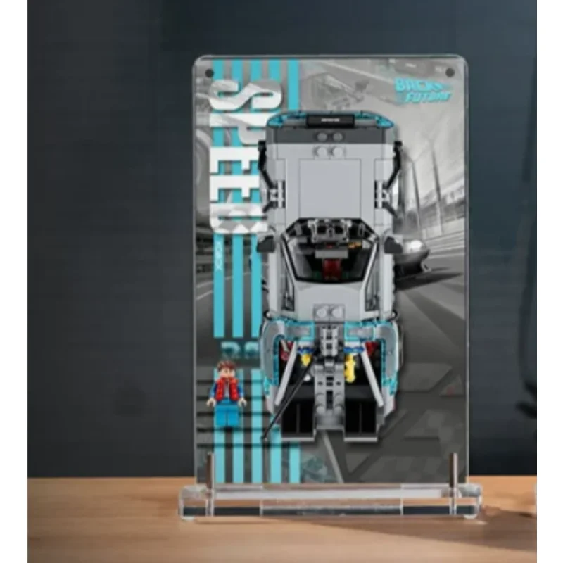 Nouveau support d'affichage en acrylique pour la machine à laisser des messages du futur 2026, compatible Lego 77256, avec décoration de fond stylée pour la pièce