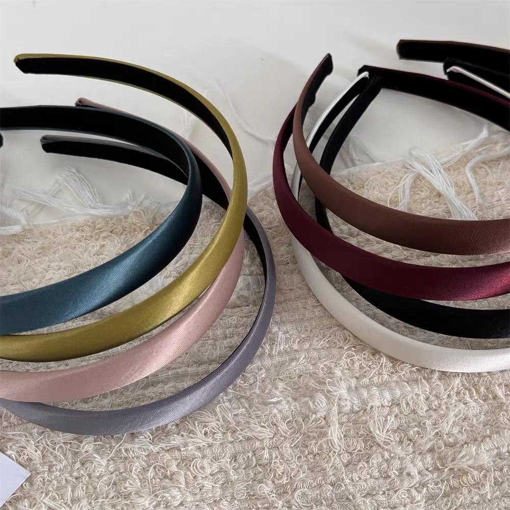 2pc Vintage Erweiterte Glänzende Satin Solide Haarband für Frauen Mädchen Koreanische Retro Stirnband Haar Bands Zubehör – Detail 16