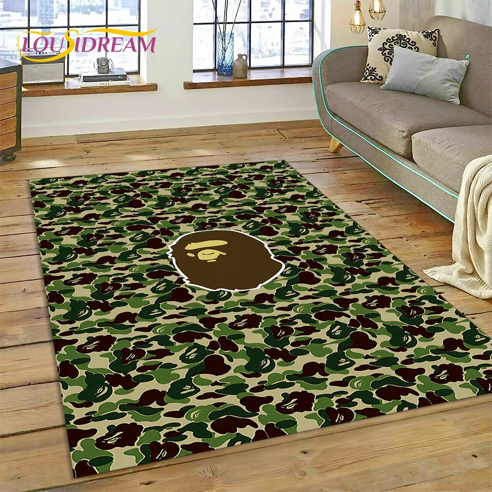 2025 New 3D A B-BATHING APE Cartoon Area Rug Carpets for Living Room Bedroom Sofa Doormat Decoration,kid Play Non-slip Floor Mat