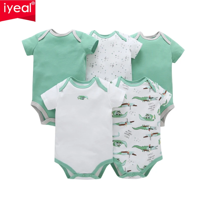 

IYEAL 5PCS/lot Baby bodysuits Uniesx Newborn Baby Clothes 100% Cotton Toddler Clothing Set Infant bebe Baby Boy Girl Clothes