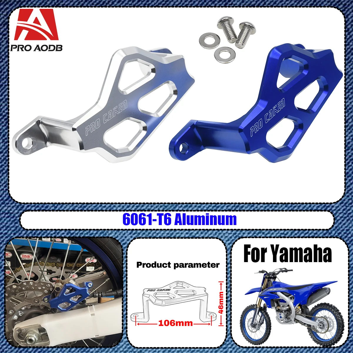 

CNC Rear Brake Caliper Guard Protector Cover For Yamaha WR250F WR450F YZ125 YZ250 YZ250F YZ450F YZ250FX YZ450FX 2021-2024