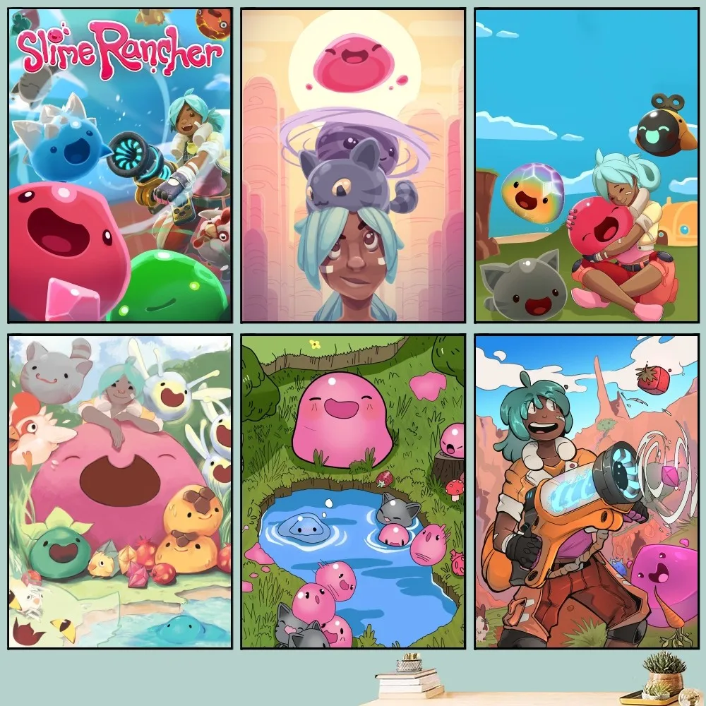 Game S-Slime Rancher Poster DIY Vintage Movie Poster Wall Art Painting Study Stickers Big Szie Wall Painting