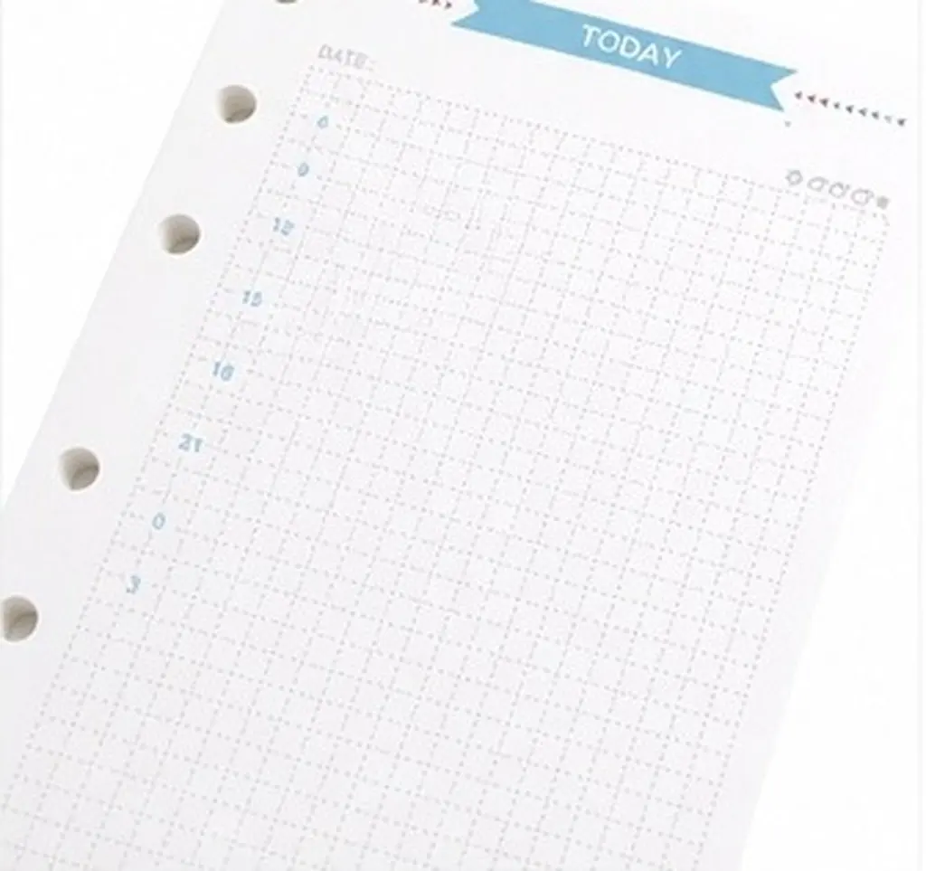 40Sheets A6 6-Hole Grid Paper Refills for Traveler Notebook Planner Journal Diary Organizer Binder Refill Paper Heavy Duty