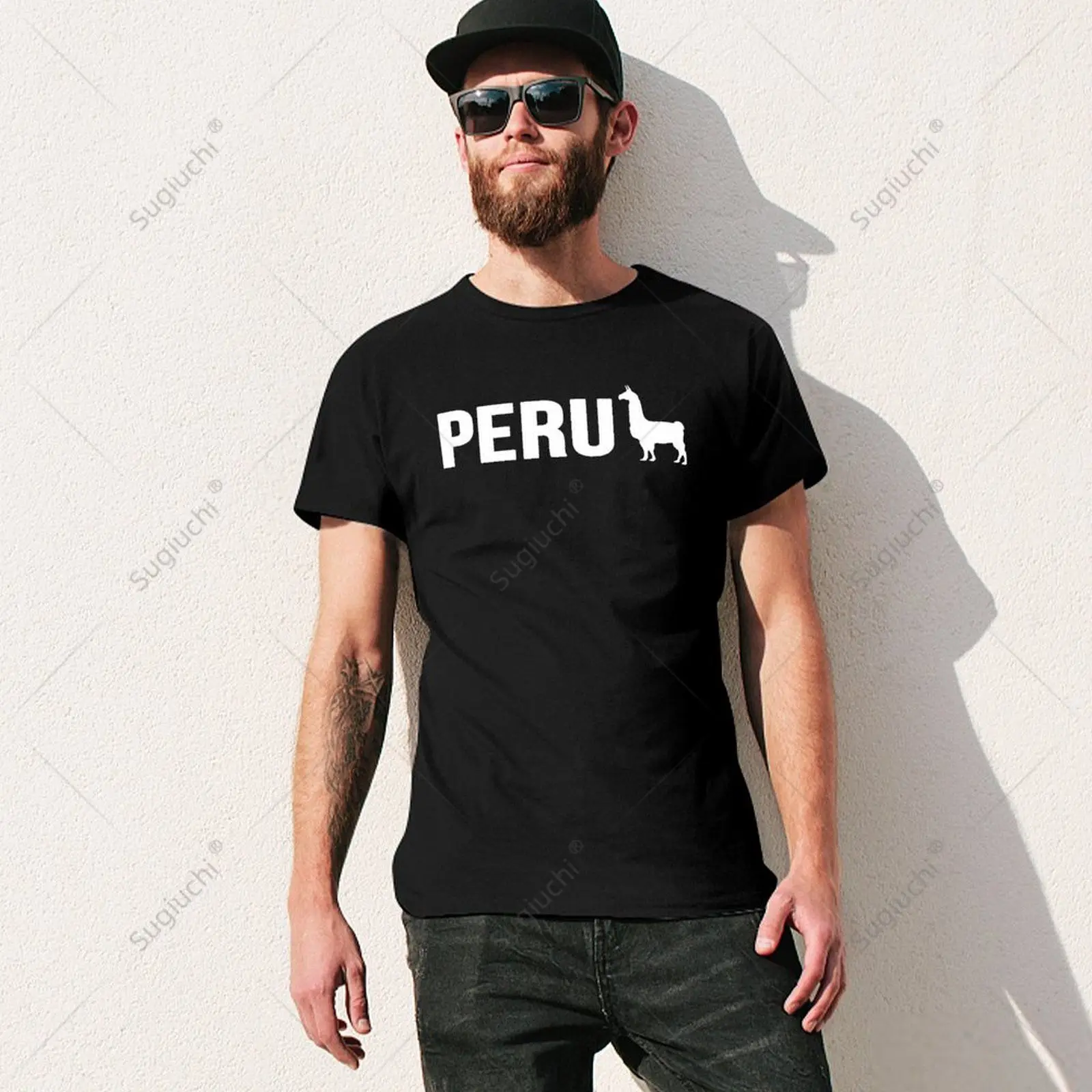 Unisex Men Peru Peru Llama Llama Lover Tshirt Tees T Shirts Women Boys 100% Cotton T-Shirt