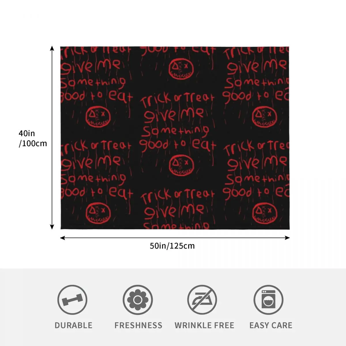 trick r treat sam bloody writing Throw Blanket Stylish Couch Blanket for Home Living Room - view 4