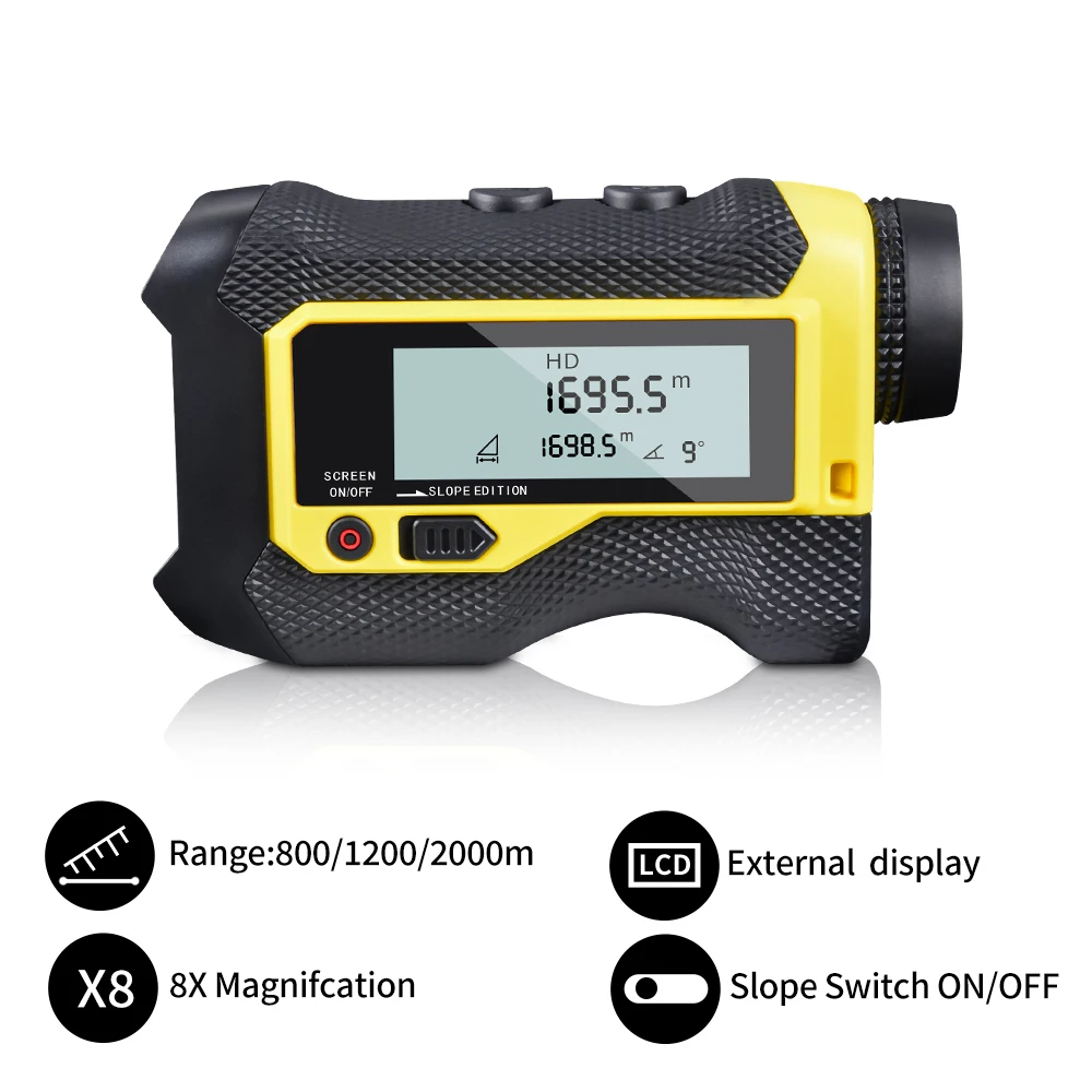 HMIN New Model Of 2000m Distance Measuring Instrument Golf Range Finder Golf Laser Range Finder Golf With OLED Display