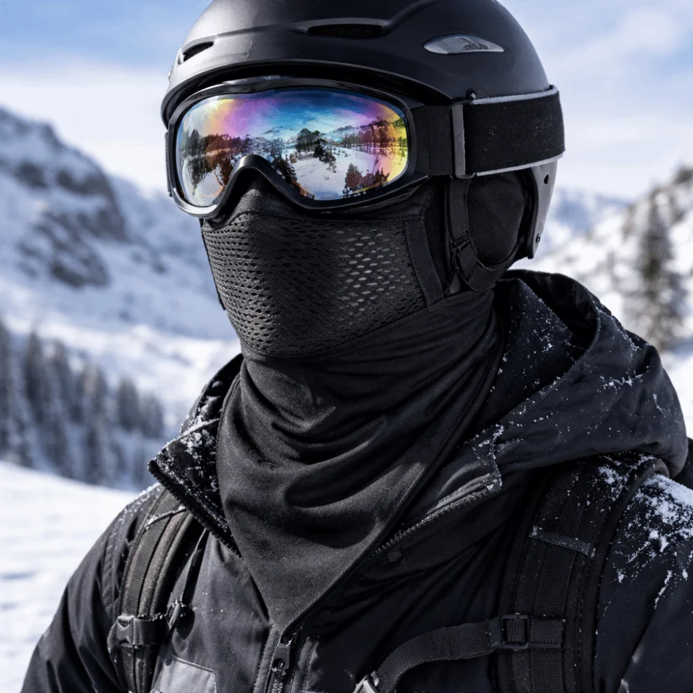 Atmungsaktive Netz-Gesichtsmaske aus Eisseide mit Ohrhaken-Design, Eisseidenschal mit verlängertem Saum, dreieckige Form, atmungsaktive Maske – Detail 6