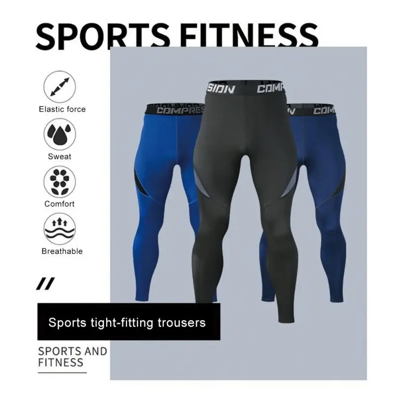 

Mens Tight Gym Compression Pants Quick Dry Fit Sportswear Running Tights Adult Legging Fitness Training Sexy Sport Gym Leggings
