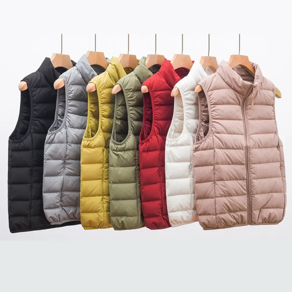 Ultralight Down Vest Jacket For Women 2023 Autumn Winter 90% White Duck Down Vest Coat Sleeveless Lightweight Warm Waistcoat