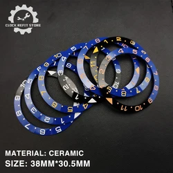 Clock Modification 38mm Bezel High Quality Blue Ceramic GMT 12 Hours Insert Ring Inner Diameter 30.5mm Fits 40mm Men's Watch