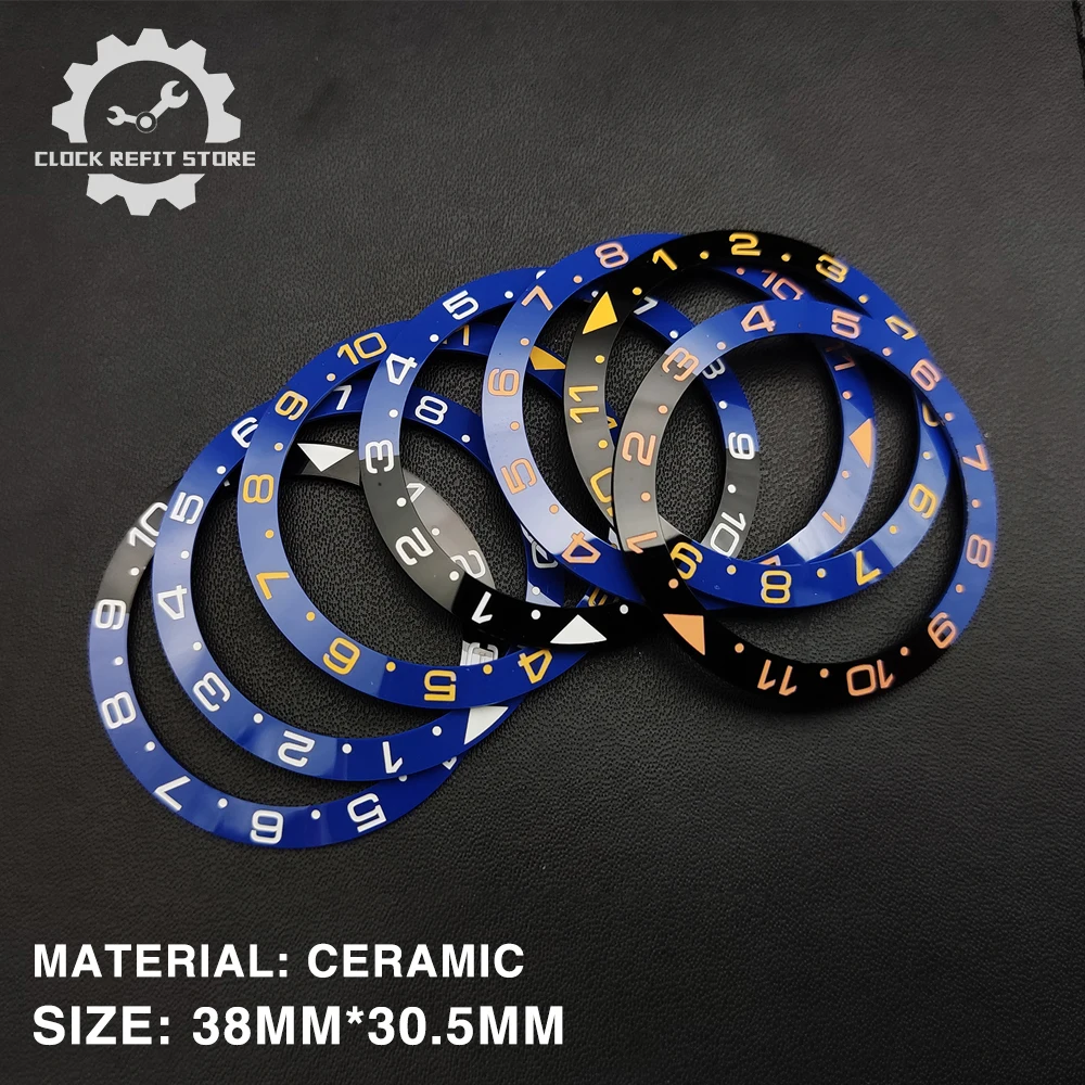 38mm Ceramic Bezel Fits SKX007 SKX009 SRPD GMT 12 Hours Insert Ring Inner Diameter 30.5mm Fits 40mm Men's Watch
