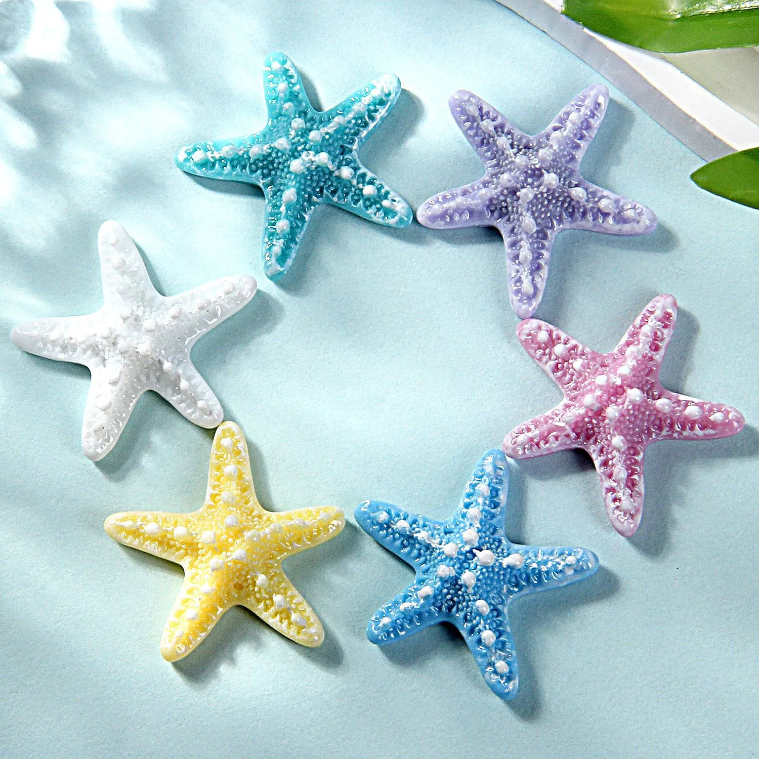 100pcs Resin Starfish Flatback Charms for DIY Phone Case Shoes Hairpin Scrapbook Decor