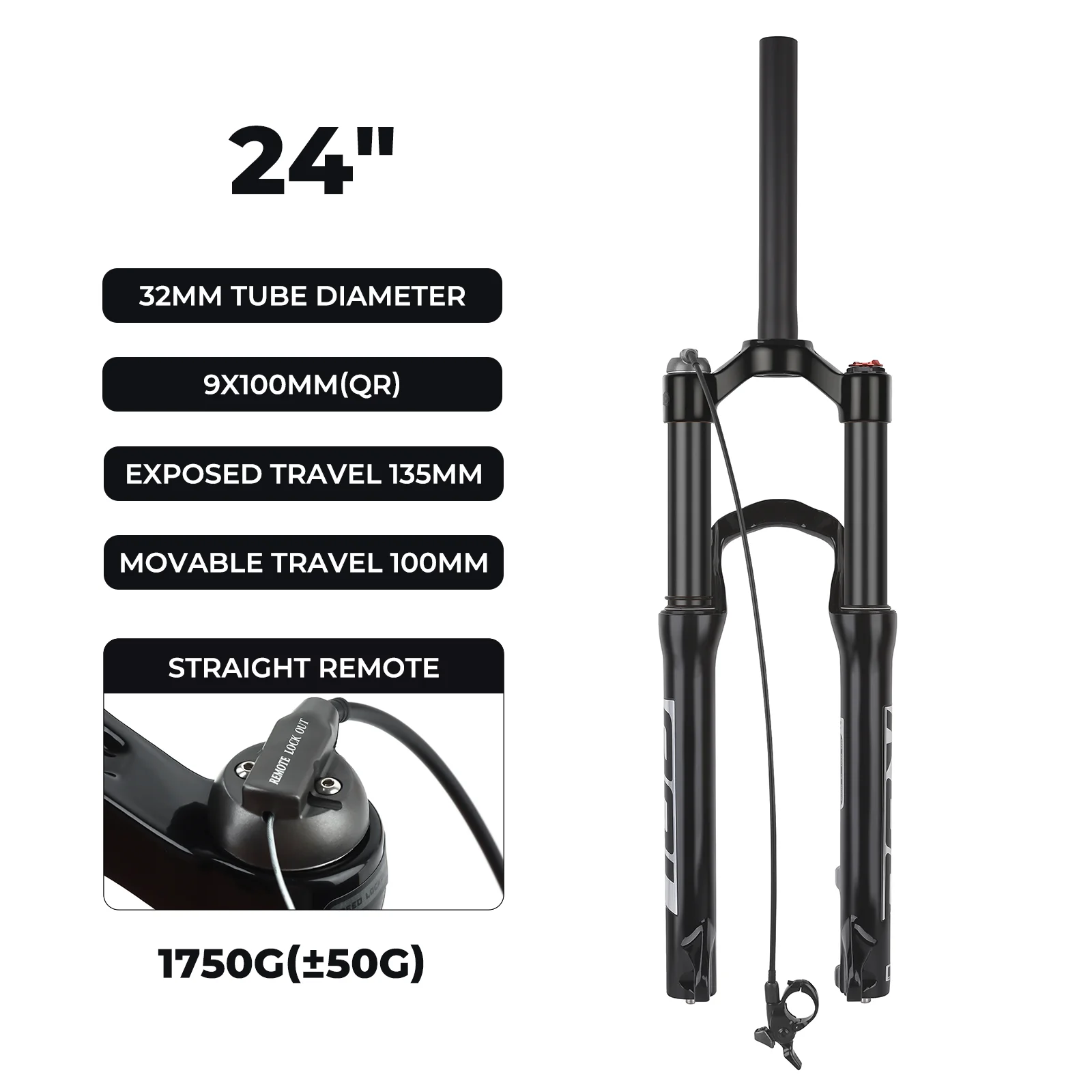 BOLANY Verende Vork Mountainbike 20/24 Inch Schijfrem Rechte Buis Veerweg 100/135mm Fietsaccessoires