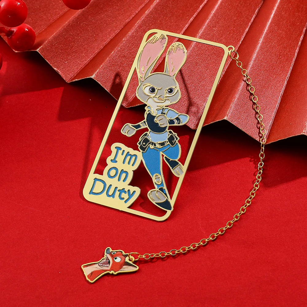 Imagem -05 - Crazy Zootopia Book Mark Nick Wilde e Judith Metal Bookmark Fan Collection Girl Anniversary Gift Material Escolar para Criança