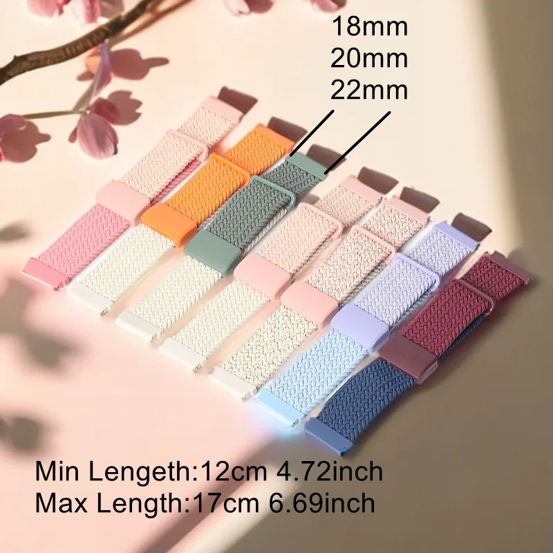 18/20/22mm Colorblock Magnetic Strap Braided Loop for Samsung Galaxy Watch 7 FE 6 5 4 Band For Huawei Watch GT5 GT5pro GT4 GT3