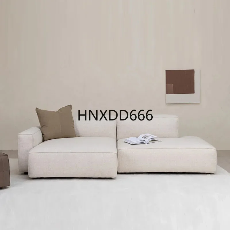 Straight row single armrest living room cloth sofa small apartment tofu block module combination
