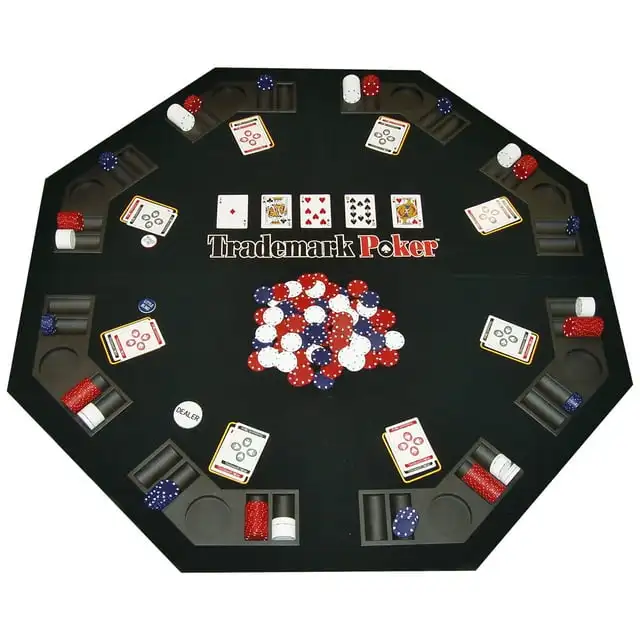 

Trademark Poker Foldable Poker Table Felt - 300 Chips and 2 Decks of Cards