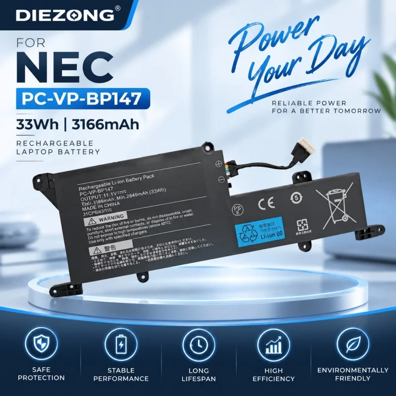 FOR NEC PC-VP-BP147 Notebook Spare Parts 33Wh 3166mAh Rechargeable Internal Laptop Replacement Battery