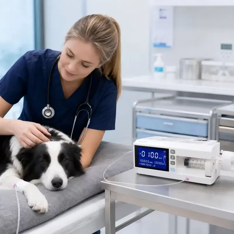 Compact Veterinary Pump with Four Point Three Inch LCD Screen for Dogs Cats Pet Clinic Use