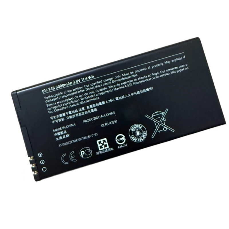 BV-T4B 3.8V 3000mAh Replacement Battery for Nokia Lumia 640XL RM-1062 RM-1063 RM-1064 RM-1065 RM-1066 RM-1096 Smartphone Battery