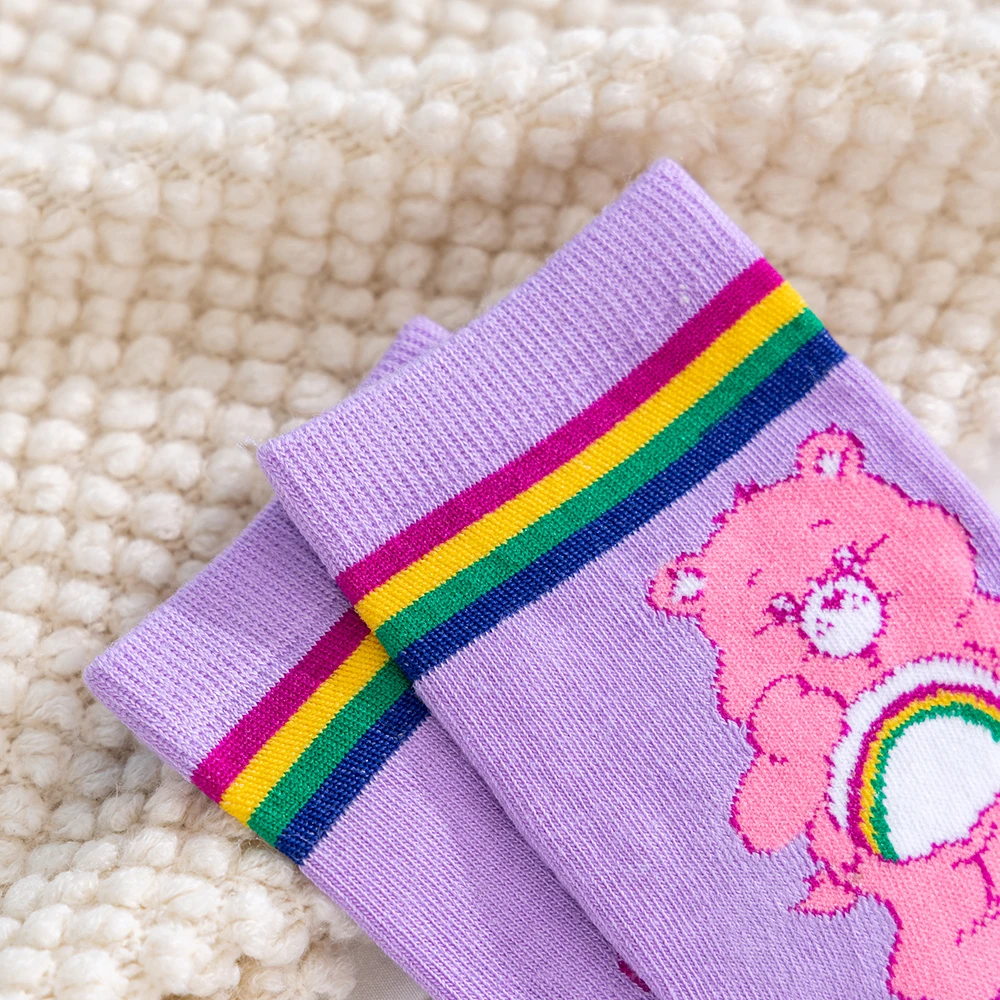 Care Bears Neue Cartoon-Damen-Mittelsocken, Kawaii-Bärenmuster-Mittelsocken, Mädchensocken, lässige weiche Socken – Detail 9